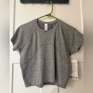 Lululemon Athletica Slate Short Sleeve Crop Top